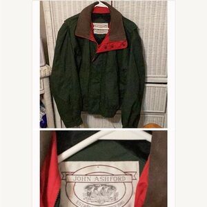 John Ashford Green Jacket with Brown Collar